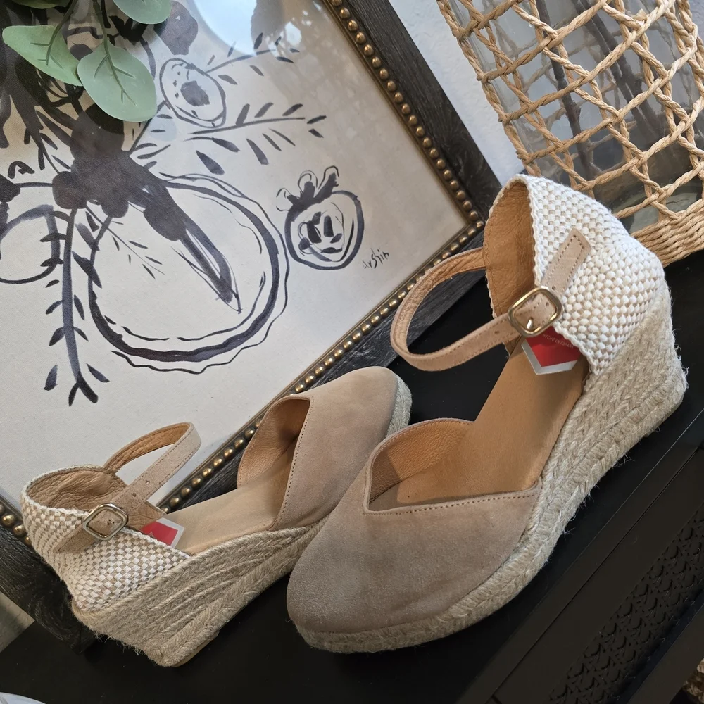 Maria Victoria Women's Espadrilles Wedges Made In Spain Tan Size 37 - Picture 6 of 7